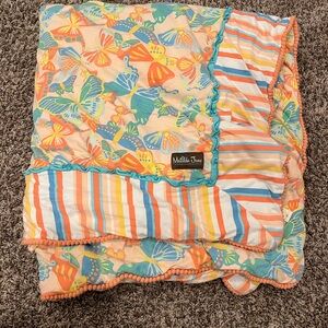 Matilda Jane Toddler Blanket Butterfly and Stripes boho whimsical